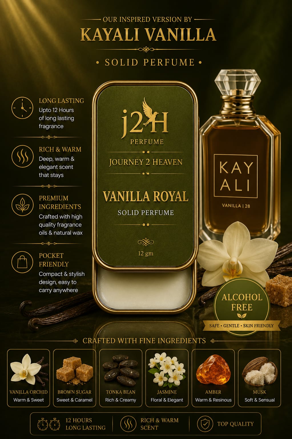 J2H Vanilla Royal Solid Perfumes